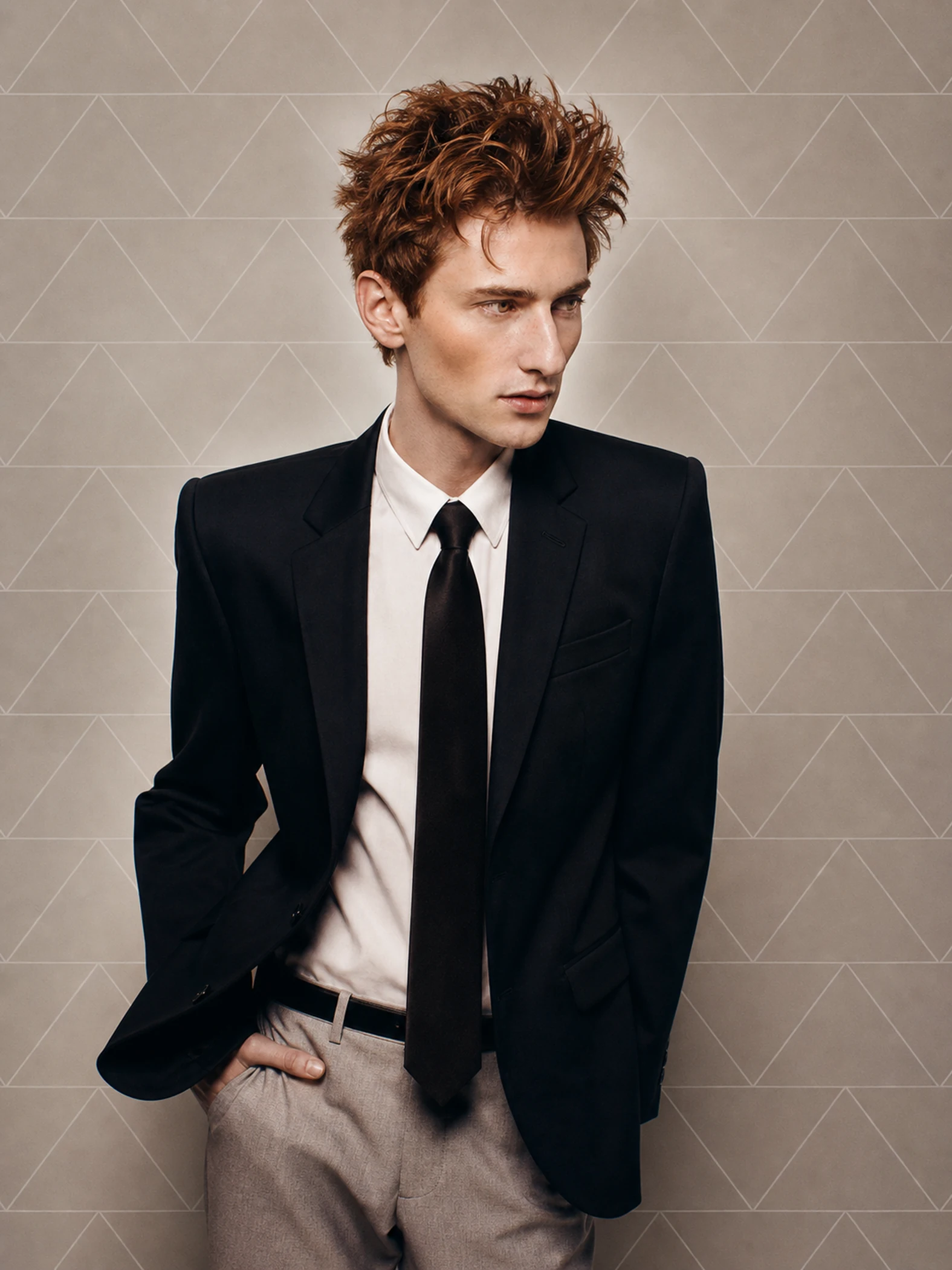 Joshua in a tailored black suit