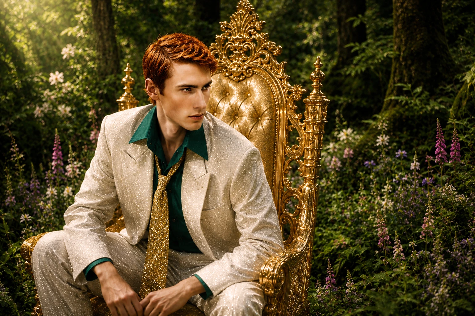 Joshua seated in a garden