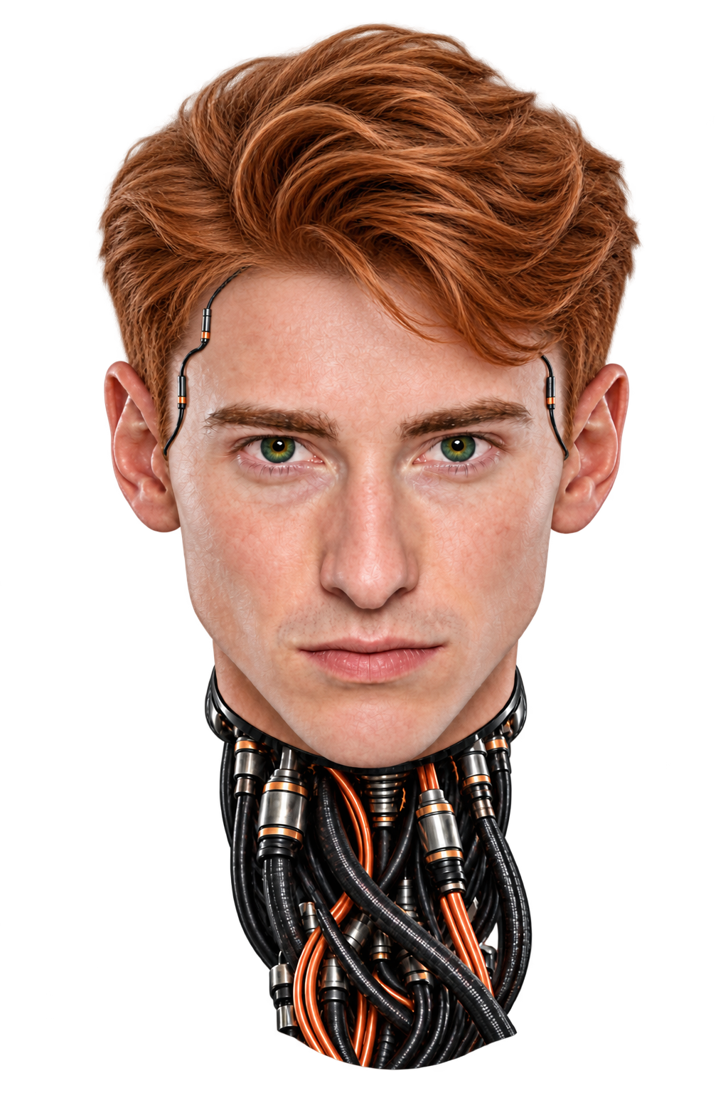 Joshua Dudley, approved portrait with green eyes and orange hair